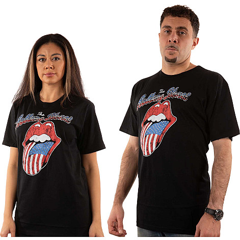 Rolling Stones koszulka, USA Tongue Diamante Black, męskie