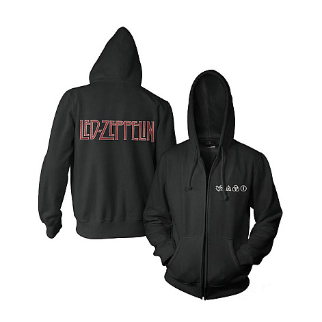 Led Zeppelin bluza, Logo & Symbols Black Zip, męska
