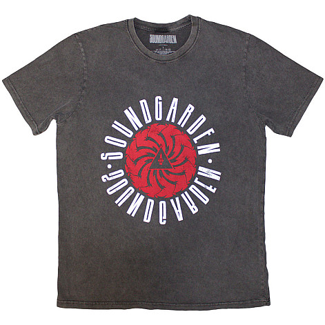 Soundgarden koszulka, Circle Logo Stone Wash Charcoal Grey, męskie