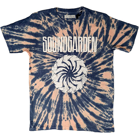 Soundgarden koszulka, Logo Swirl Dip Dye Wash Blue, męskie