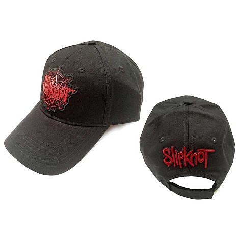 Slipknot czapka z daszkiem, Red Logo on Black