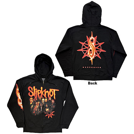Slipknot bluza, TESF Group Photo Nonagram Zipped BP Black, męska