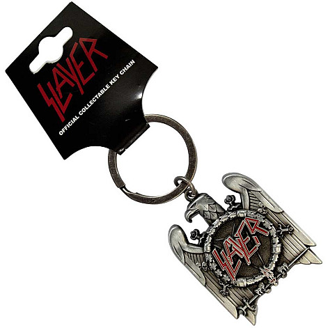 Slayer kovová brelok 36x43 mm, Silver Eagle v2