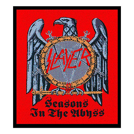 Slayer tkaná naszywka PES 100 x 95 mm, In The Abyss Eagle Red