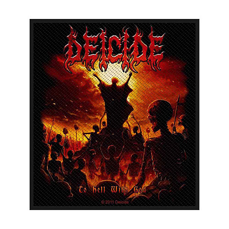 Deicide tkaná naszywka PES 100 x 100 mm, To Hell With God