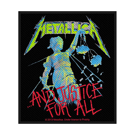 Metallica naszywka 100 x100 mm, Justice For All