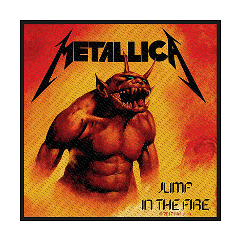 Metallica naszywka 100 x100 mm, Jump in The Fire