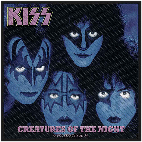KISS tkaná naszywka PES 100x100 mm, Creatures Of The Night