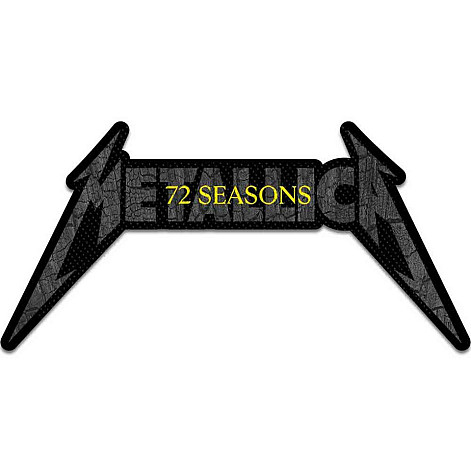 Metallica tkaná naszywka PES 100 x 40 mm, 72 Seasons Charred Logo Cut Out