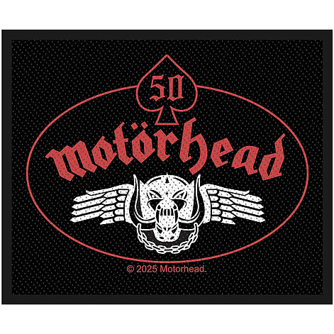 Motorhead tkaná naszywka PES 100 x 80 mm, Skull Wing