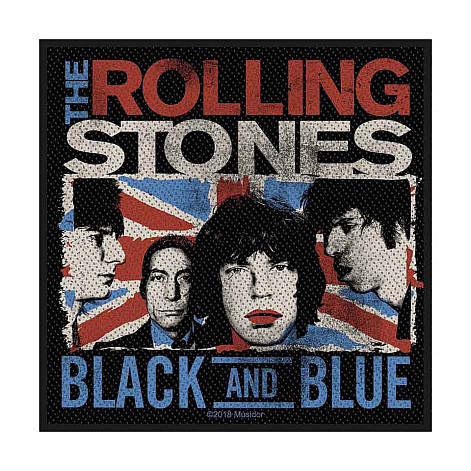 The Rolling Stones tkaná naszywka PES 100x100 mm, Black & Blue