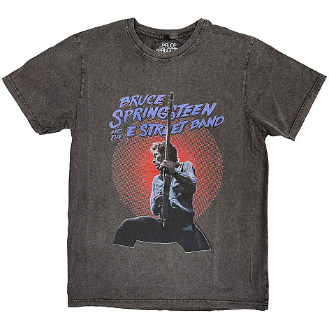 Bruce Springsteen koszulka, Live Photo Stone Wash Charcoal Grey, męskie