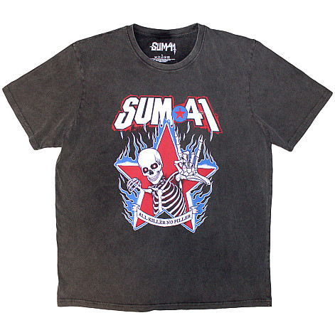 Sum 41 koszulka, All Killer No Filler Skeleton Wash Charcoal Grey, męskie