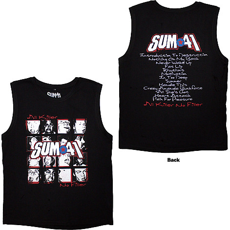 Sum 41 podkoszulek, All Killer No Filler Tracklist BP Black, męskie