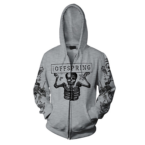 The Offspring bluza, Skeletons Grey Zip, męska