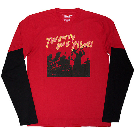 Twenty One Pilots koszulka długi rękaw, Live Scribble Red & Black, męskie