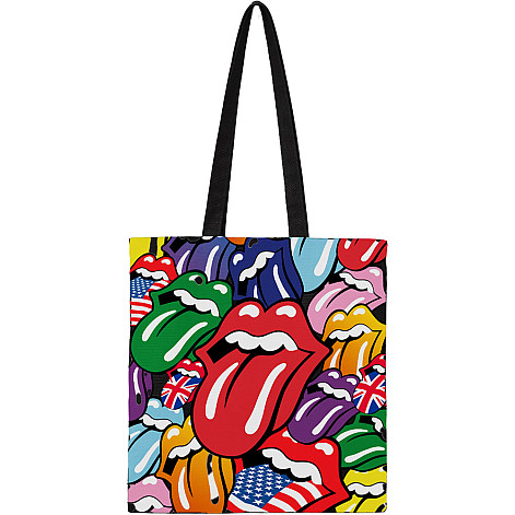 Rolling Stones bavlněná torba na zakupy 42x37x10 cm, Tongues Multicolor