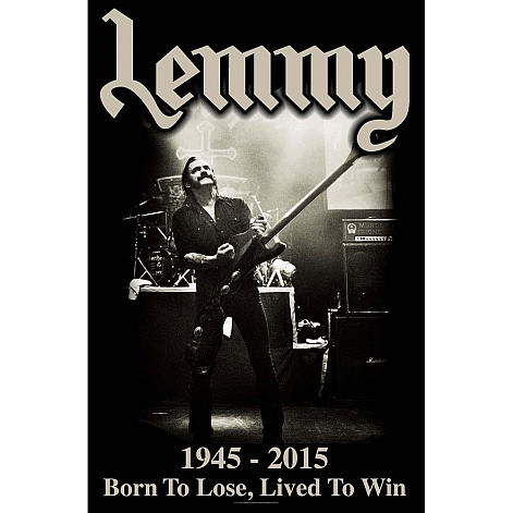 Motorhead teszttylny banner 68cm x 106cm, Lemmy Lived To Win