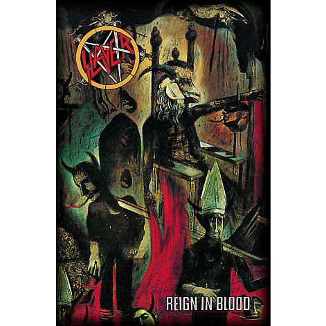 Slayer teszttylny banner 68cm x 106cm, Reign In Blood