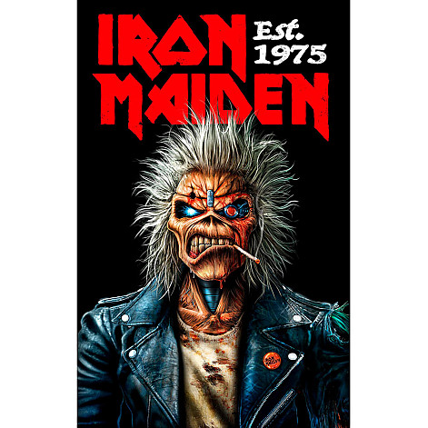 Iron Maiden tekstylny banner PES 70cm x 106cm, Est 1975