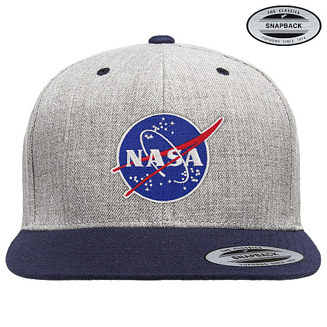 NASA czapka z daszkiem, NASA Insignia Premium Snapback Heather Grey Navy Onesize, unisex