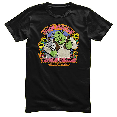 Shrek koszulka, Think Positive - Achieve Positive Black, męskie