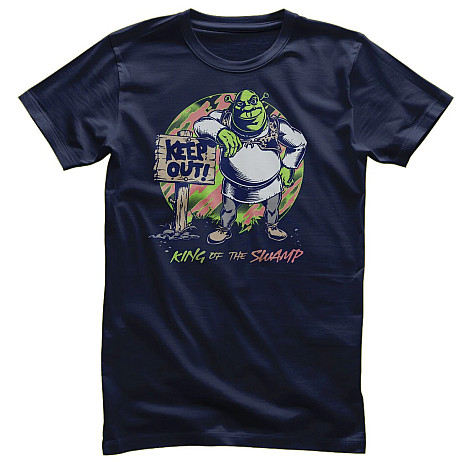 Shrek koszulka, KEEP OUT - King Of The Swamp Navy Blue, męskie