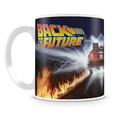 Back to The Future ceramiczny kubek 250 ml, Delorean Fire Tracszt