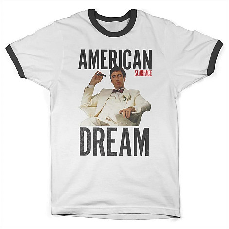 Scarface koszulka, American Dream Ringer White, męskie