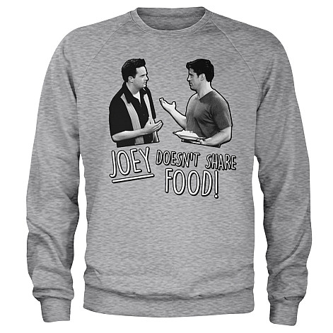 Friends bluza, Joey Doesn't Share Food Sweatshirt Grey, męska