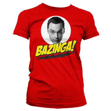 Big Bang Theory koszulka, Bazinga Sheldons Head Red Girly, damskie