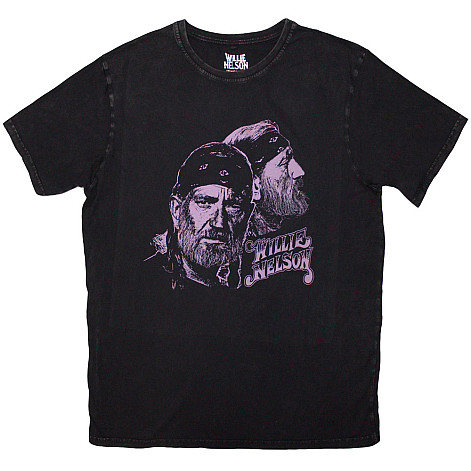 Willie Nelson koszulka, Purple Graphic Stone Wash Black, męskie