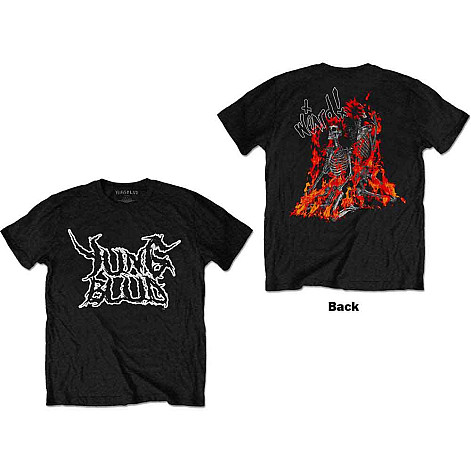 Yungblud koszulka, Weird Flaming Skeletons BP Black, męskie