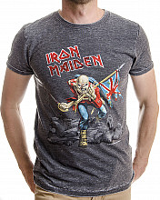 Iron Maiden koszulka, Trooper Grey Burnout, męskie