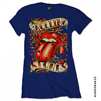 Rolling Stones koszulka, Tongue & Stars Navy, damskie