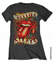 Rolling Stones koszulka, Tongue & Stars Grey, damskie