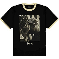 Tupac koszulka, Flag Photo Black & Cream, męskie
