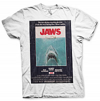 Čelisti koszulka, JAWS Vintage Original Poster White, męskie