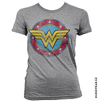 Wonder Woman koszulka, Wonder Woman Distressed Logo Girly, damskie
