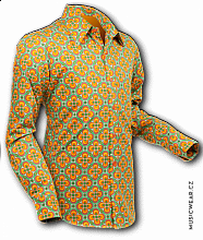 Pete Chenaski koszule, Dotsgrid Light Green & Orange, męska