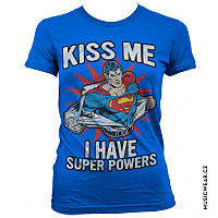 Superman koszulka, Kiss Me I Have Super Powers Girly, damskie