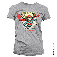 Supergirl koszulka, Does Everything Better Than You Girly, damskie