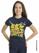 Želvy Ninja koszulka, Distressed Group Girly, damskie