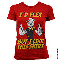 Pepek námořník koszulka, I´d Flex But I Like This Shirt Girly, damskie