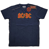 AC/DC koszulka, Logo Snow Washed Blue, męskie