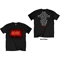 AC/DC koszulka, Dark Stage Tracklist BP Black, męskie
