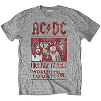 AC/DC koszulka, Highway To Hell World Tour 1979/1980 Grey, męskie