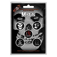 Misfits zestaw 5 odznak, Skull
