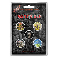 Iron Maiden zestaw 5 odznak, The Faces Of Eddie