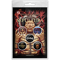 Sepultura zestaw 5 odznak průměr 25 mm, Roots